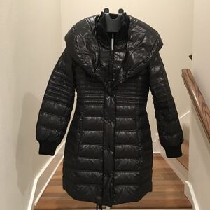 MODA International Black Quilted Puffer Coat